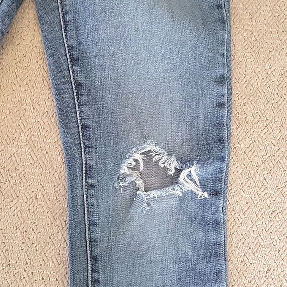 Levi's 711 Skinny Distressed Cuffed Frayed Hem Jeans - Size 27 - Picture 8 of 14